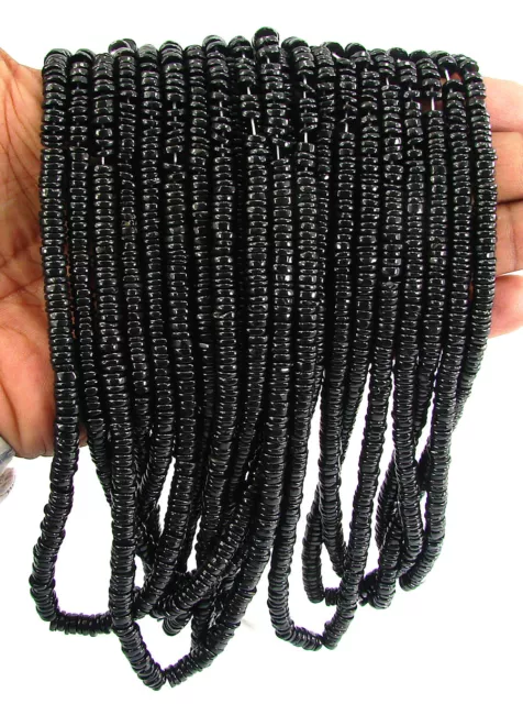 160 CT Naturel Noir Spinelle Roue Pneu Rondelle Heishi Perles Corde 16 " - B293