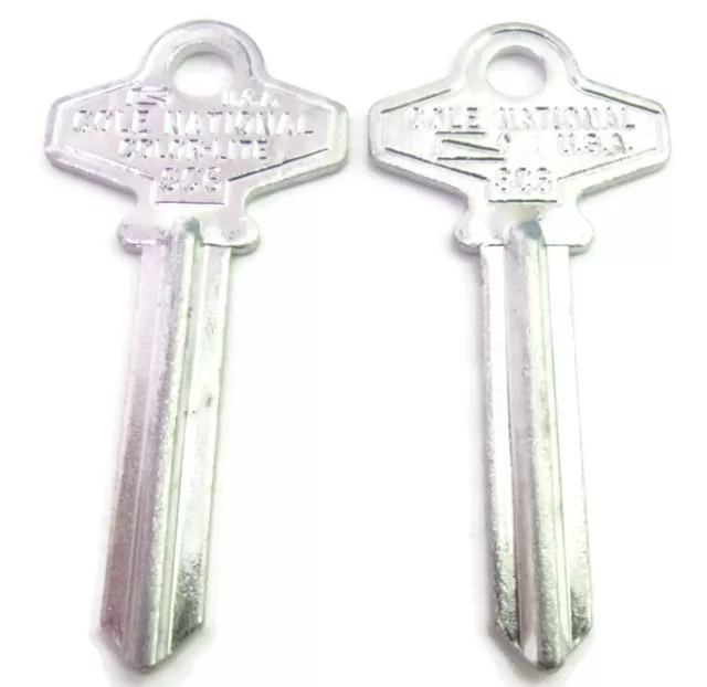 2-pcs SC6 SILVER Color Aluminum Key Blanks Cole National Color-Lite USA NOS