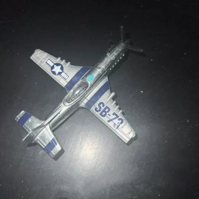 Matchbox 2007 Sky Busters STUNT PLANE SB-73 Die-cast Propeller Aircraft Silver