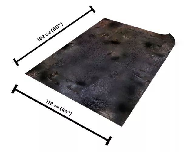 Rubber mat for battle games - Warhammer 40K - Ruined City 44"x60" / 112x152 cm