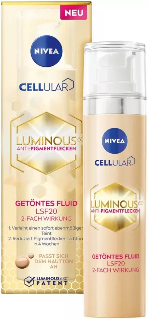 NIVEA Cellular Luminous 630 Anti-Pigmentflecken Getöntes Fluid LSF20 40 ml
