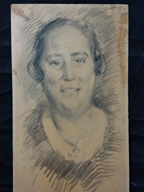 Augusto Licata Quadro Dipinto Carboncino Pastello