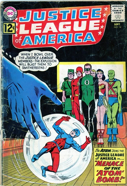 JUSTICE LEAGUE of AMERICA 1962 DC KEY #14 SILVER AGE ATOM JOINS JLA!
