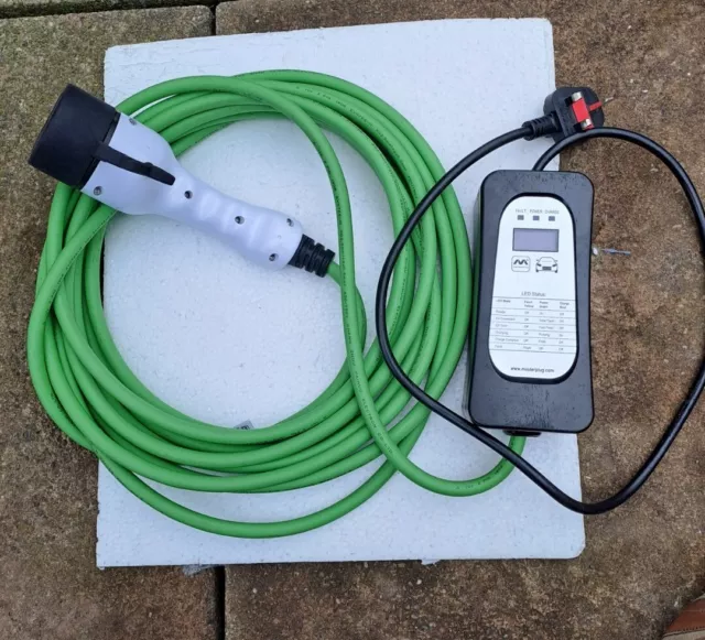 Masterplug Chargepoint Home Cavo di ricarica EV tipo 2 modalità 10 metri 2 spina 3 pin