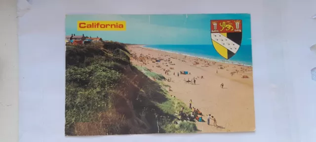 A postcard, Greeting from California Great Yarmouth 1977 Dunstable posted