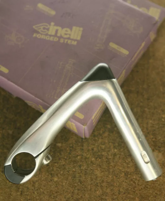 Vintage NOS NEW NIB Italian Cinelli Oyster silver 1" quill stem 125mm / 26.4