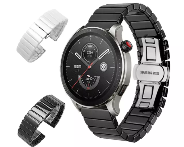 Keramik Armband Für Samsung Huawei Amazfit ✅ 20mm 22mm Gliederarmband Edelstahl