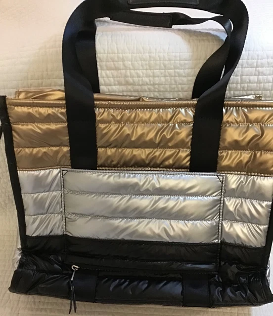 Samantha Brown To Go Tote And Crossbody 2 Piece Set Metallic Color Block 3