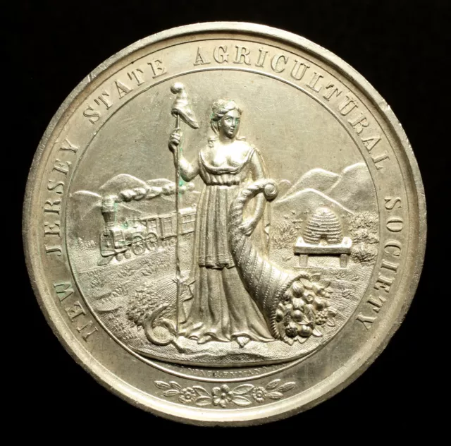 USA, Große Silbermedaille o.J. (nach 1840), New Jersey State, RR!