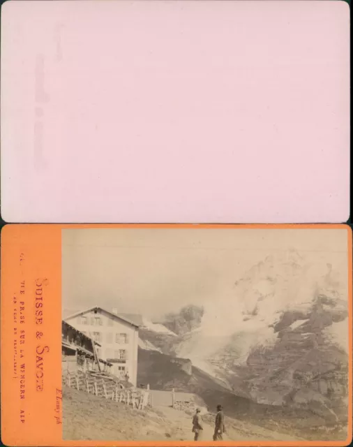 Suisse, E. Lamy, Vue prise sur la Wengernalp Vintage CDV albumen carte de visite