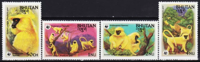 Bhutan WWF Gee's Golden Langur 1984 MNH-9 Euro