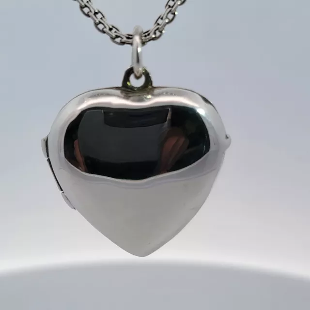 Authentic Tiffany & Co. Heart Large Size Locket Sterling Silver Pendant Necklace 2