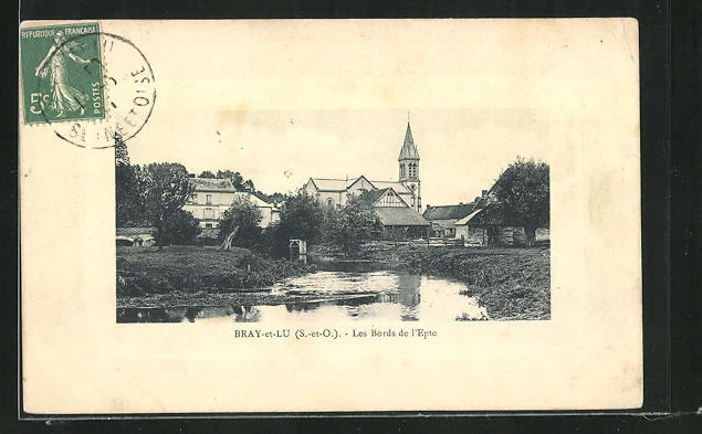 CPA Bray-et-Lu, les Bords de l´Epte