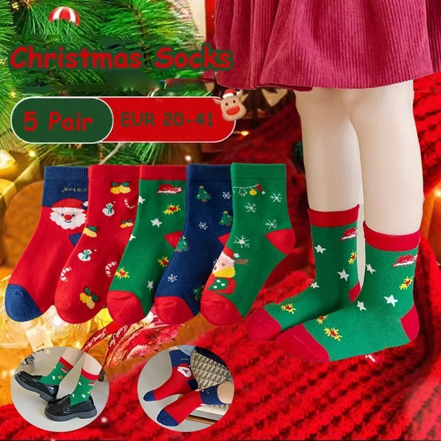 5 Paia Calzini Natale Bambini Bambini Uomo Famiglia Inverno Autunno Caldi Caldi Natale GB