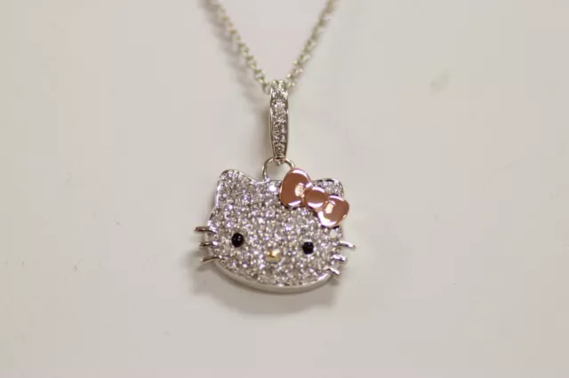 HELLO KITTY 18k White Gold and Diamond Necklace by Kimora Lee Simmons
