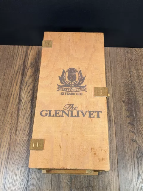 The Glenlivet ~ 12 Years Old ~ Scotch Whisky Wooden Box / Crate / Display