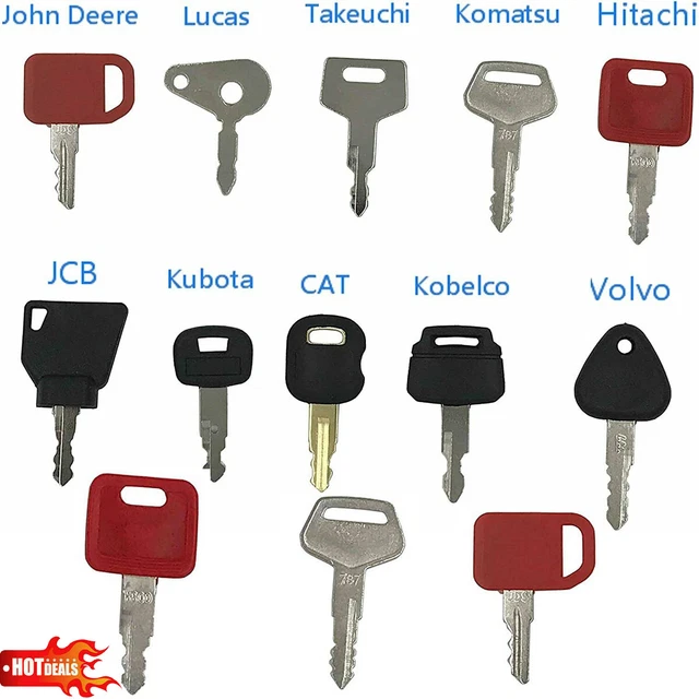 10 KEYS IGNITION Key Digger Plant Dumper Dozer Rolle Fit Agricultural ...