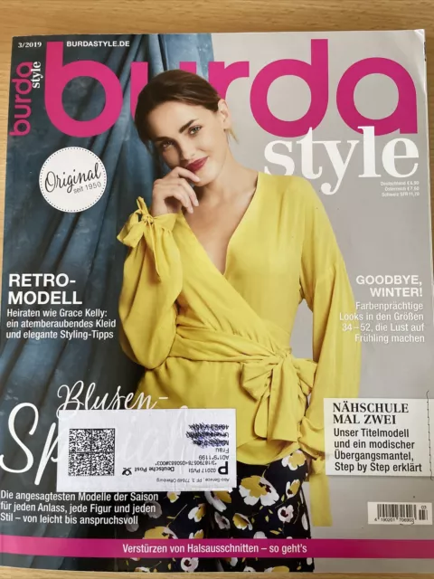 Burda Moden/Style 2010er Nähen Schnittmuster Zeitschrift  3/19 März 2019