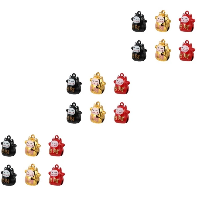 3 Sets Lucky Cat Bell Brass Tiny Bells Crafts Maneki Charm