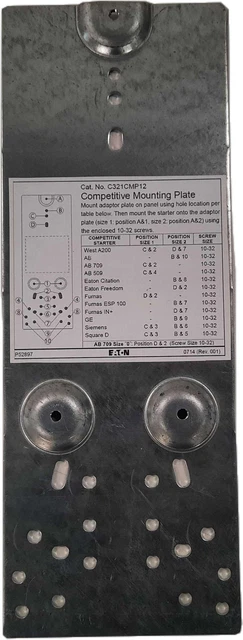 Eaton NNB C321CMP12 Starter and Contactor Accessories Mounting Plate