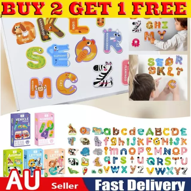 Animal-Shaped Magnetic Alphabet, Cute Animal Alphabet ABC Fridge Magnets