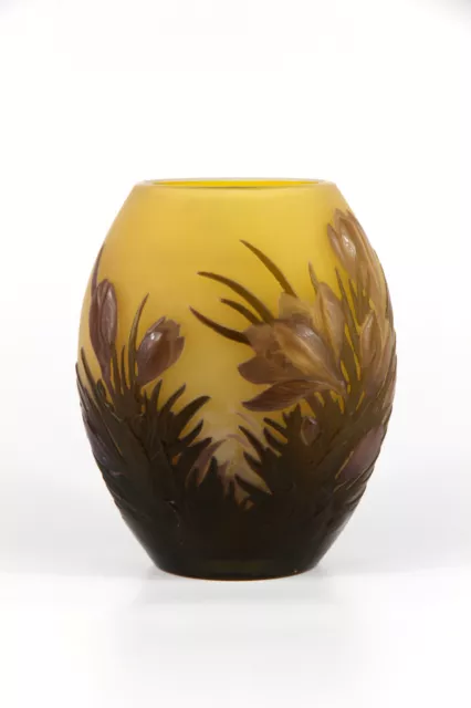 Gallé Vase Original Jugendstil Glas Art Nouveau