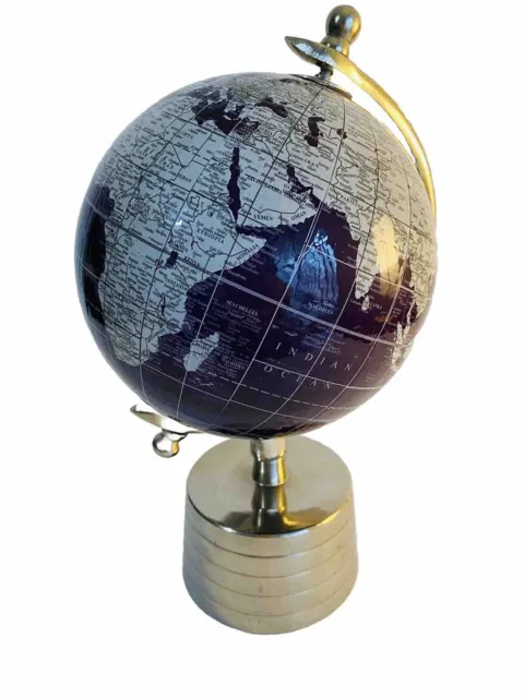 World Globe 8” Inch Diameter Nautical Design Chrome Base Desktop Globe