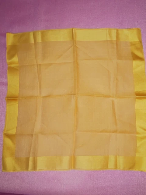 Vintage Hankie cotone arancione con bordo tipo raso