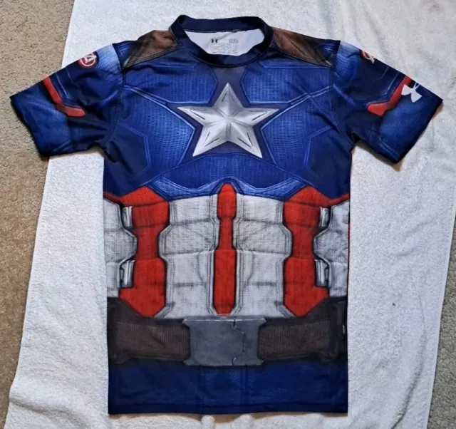 Under Armour Captain America Civil War Compression Shirt Mens Large Short Sleeve