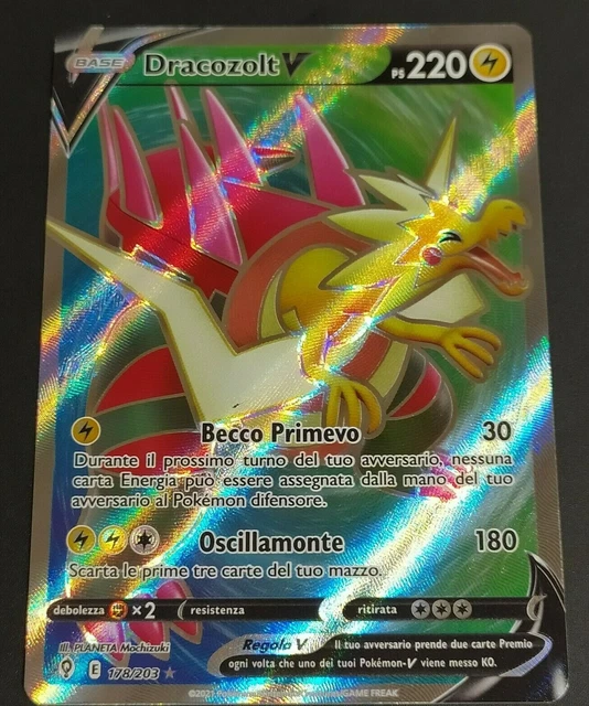 Carte Pokemon DRACOZOLT V 058/203 Ultra Rara Holo Evoluzioni Eteree ITA