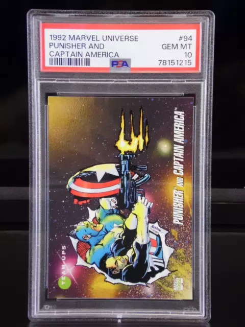 1992 Impel Marvel Universe PUNISHER & CAPTAIN AMERICA #94 Card | PSA 10 GEM MINT