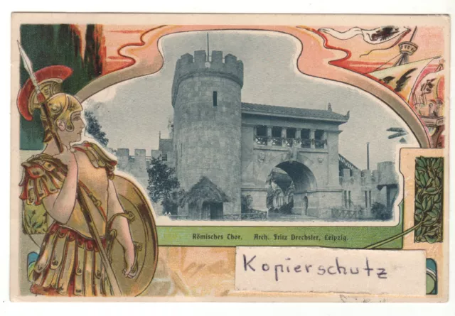 AK Dresden Baufachausstellung 1900 offiz. PK Ganzsache Nr.9 frankiert