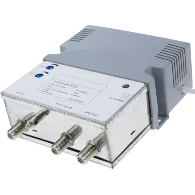  Cable confiable de 4 puertos para TV/antena/HDTV/Internet  Amplificador/Amplificador de señal digital de Internet/Booster/Divisor con  retorno pasivo, cable de alimentación coaxial negro, terminadores :  Electrónica