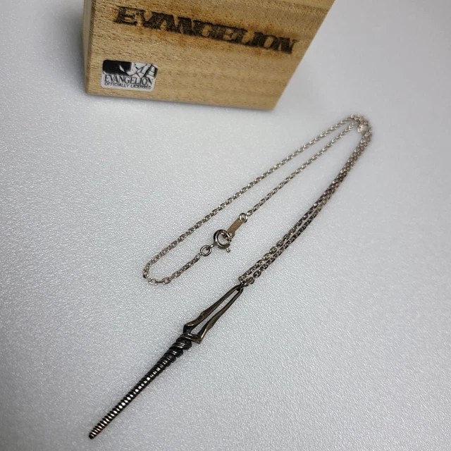 Evangelion Spear of Longinus Silver 925 Necklace with Wooden Box