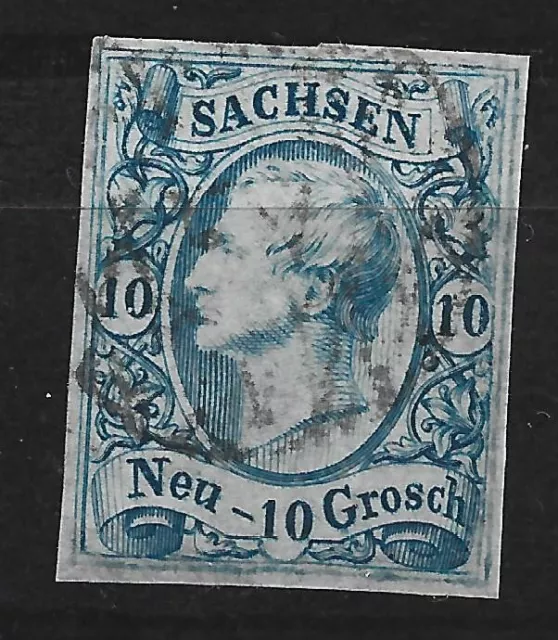 Briefmarken Altdeutschland Sachsen 1855  Mi.Nr. 13  König Johann I