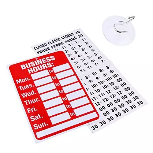 Business Hour Open Closed Sign – Bundle of Office Hours Sign Will Return Clock w
