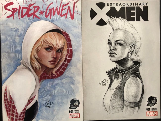 Spider-Gwen Marvel #1 Siya Oum Color Phantom Variant 2015 & Extraordinary X-Men
