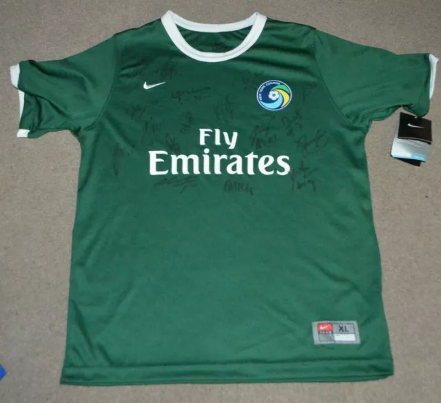 NWT New York Cosmos NASL Soccer Team Signed Autographed Nike Jersey