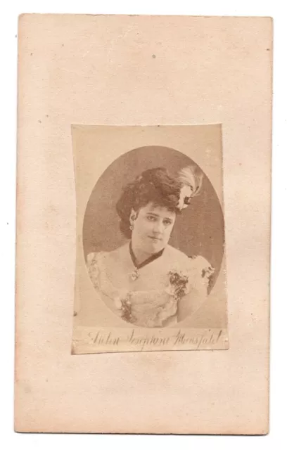 CIRCA 1870s CDV JOSIE MANSFIELD JIM FISK'S MISTRESS MURDERED BY NED STOKES