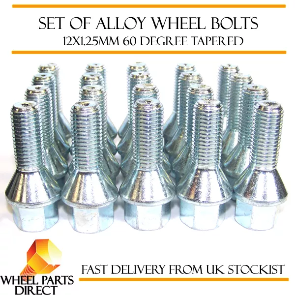 Wheel Bolts (20) 12x1.25 Nuts Tapered for Alfa Romeo GT 2004 to 2010