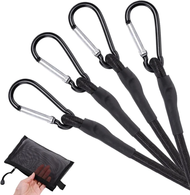 Roll Bungee Cords Set 48In/4Ft,4Pcs Heavy Duty Outdoor Bungie Cord Bundle With