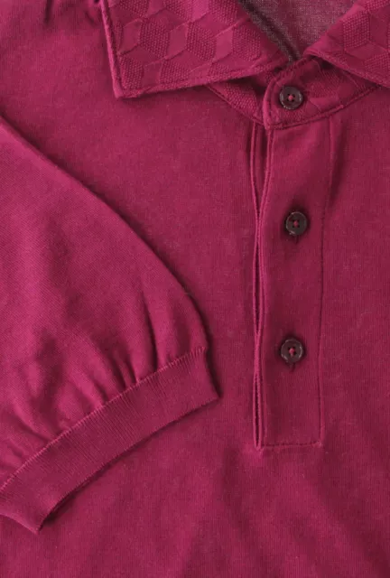 SVEVO PARMA BURGUNDY Red Solid Cotton Polo - Large/52 - (SV392218) $209 ...