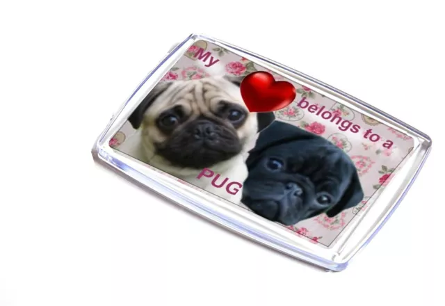 Pugs Gift Dog Fridge Magnet 77 x 51 mm Pug Birthday Gift Mothers Day Gift