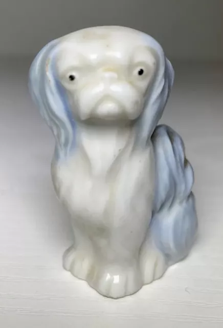 Vintage Porcelain Pekingese Dog Puppy White Figurine figure 2”