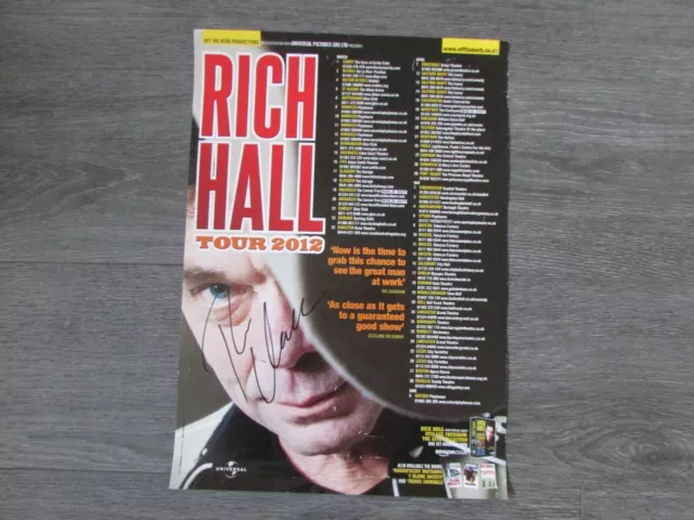 Rich Hall American Comedian Hand SIGNED 2012 Tour With all Dates Poster