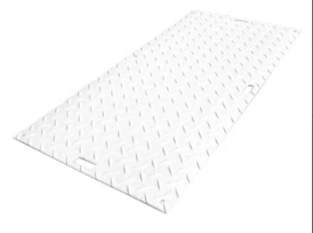 (12 Pack) 4' x 8' White Ground Protection Mat HDPE Diamond Sheet