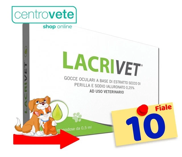 LACRIVET  10 Fiale da 0,5 ml CANI GATTI → Lacrime Artificiali Protezione oculare