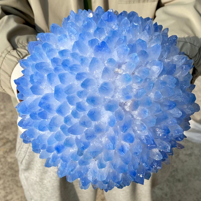 8.8LB New Find BLUE Phantom Quartz Crystal Cluster Mineral Specimen Healing 9