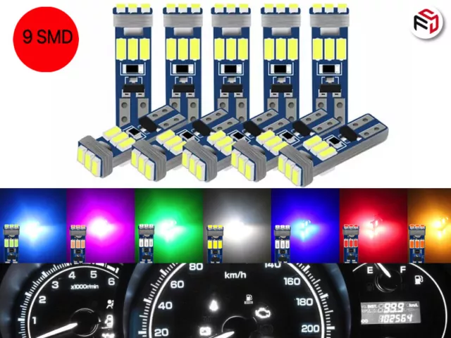 10X LED SMD Sockel T5 B8.4D Weiß Tacho Instrumentenbeleuchtung Motorrad Auto  LKW