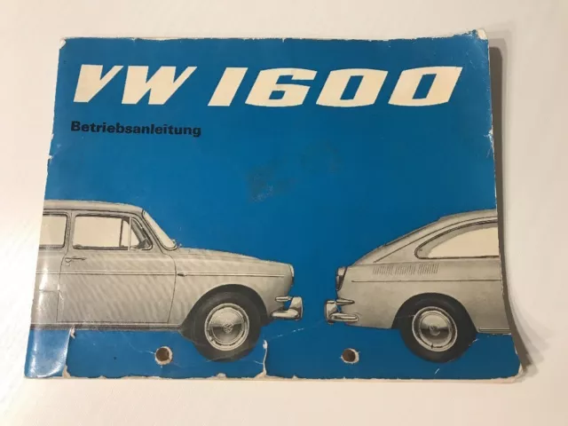 VW 1600 Betriebsanleitung, Ausgabe August 1965